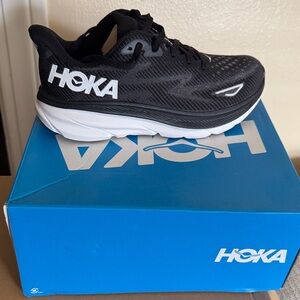 Hoka Black and White Athletic Sneakers
